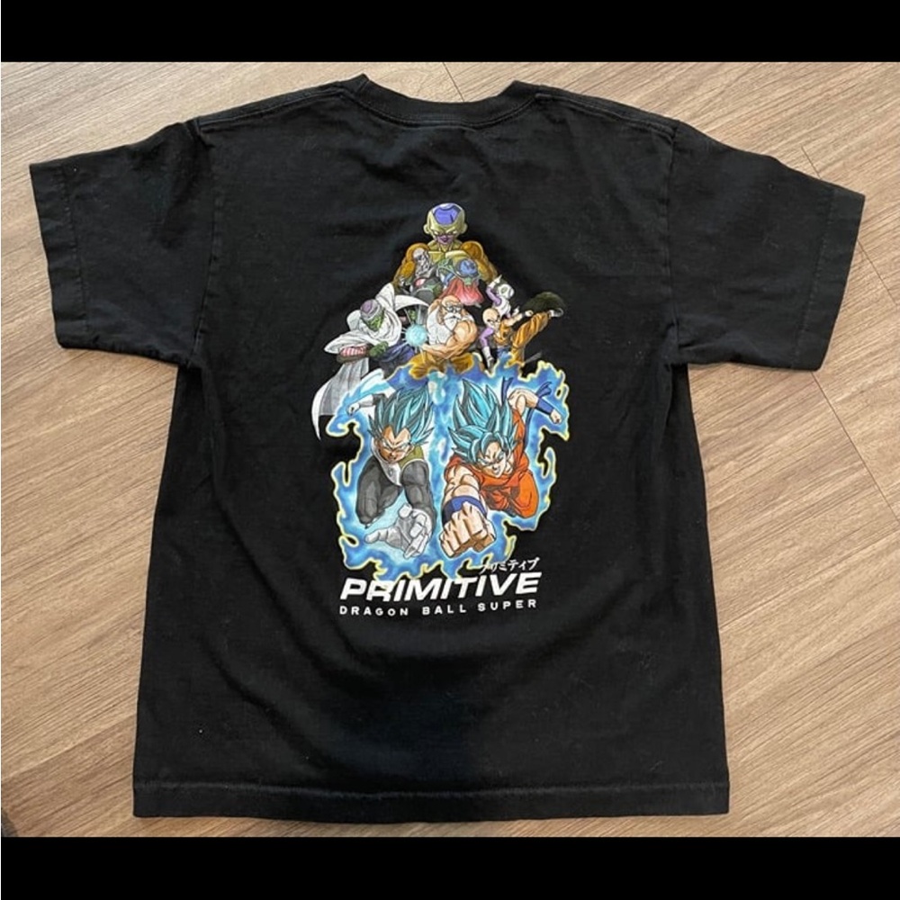 Youth Dragon Ball Z Shirt Black Primitive Anime Skateboarding Shirt Medium